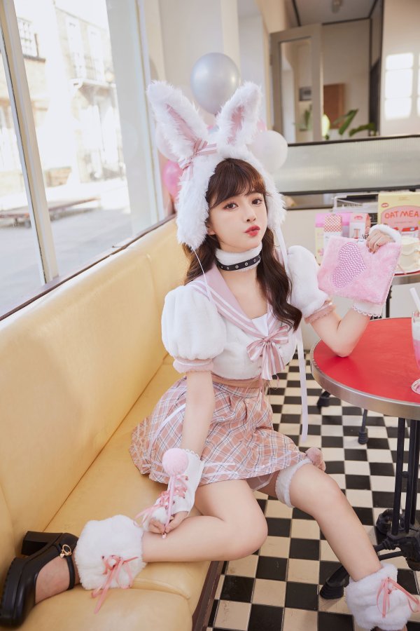 画像1: 【即日発送】ドーリーバニーアイドルセーラー【マリームーン】【ハロウィンコスプレ7点セット】【フリーサイズ/2カラー】[YMT]