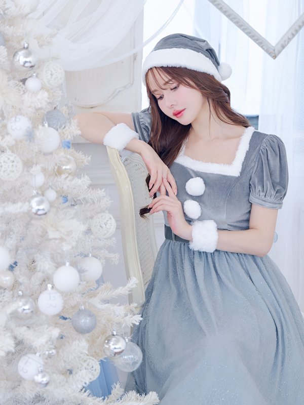 画像17: SALE!【サンタコス 5点セット】【S-Mサイズ/2カラー】ベロアワンピースサンタ[YMT]