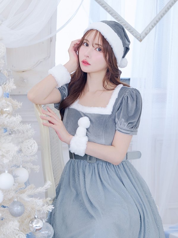 画像18: SALE!【サンタコス 5点セット】【S-Mサイズ/2カラー】ベロアワンピースサンタ[YMT]