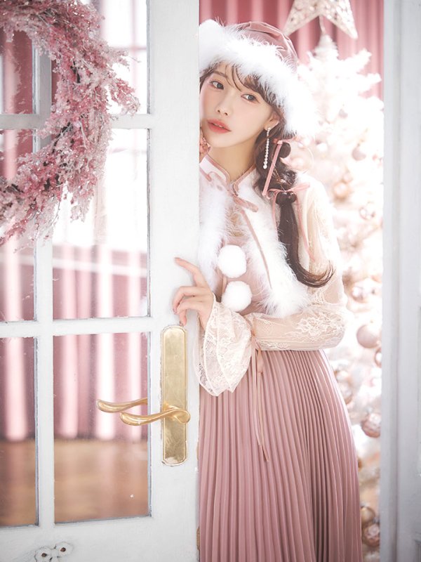 画像13: 【ノベルティ対象】【即日発送！】【サンタコス 4点セット】【S-Lサイズ/1カラー】ボレロ付きワンピースサンタ[YMT]