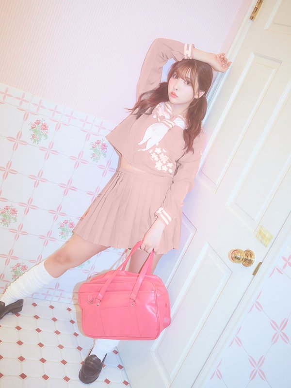 画像7: 【即日発送！】【ハロウィン】ピンクJKコスプレセット【ハロウィン3点セット】【S?Mサイズ/1カラー】(B023SB/0415socksSB)[OF01]