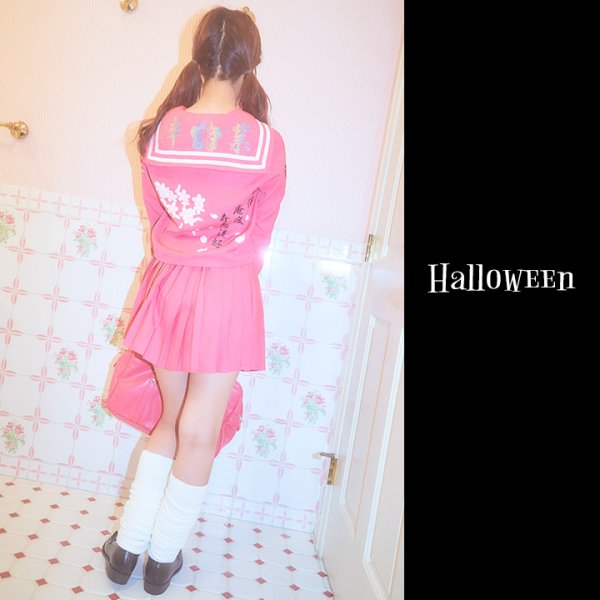 画像13: 【即日発送！】【ハロウィン】ピンクJKコスプレセット【ハロウィン3点セット】【S?Mサイズ/1カラー】(B023SB/0415socksSB)[OF01]