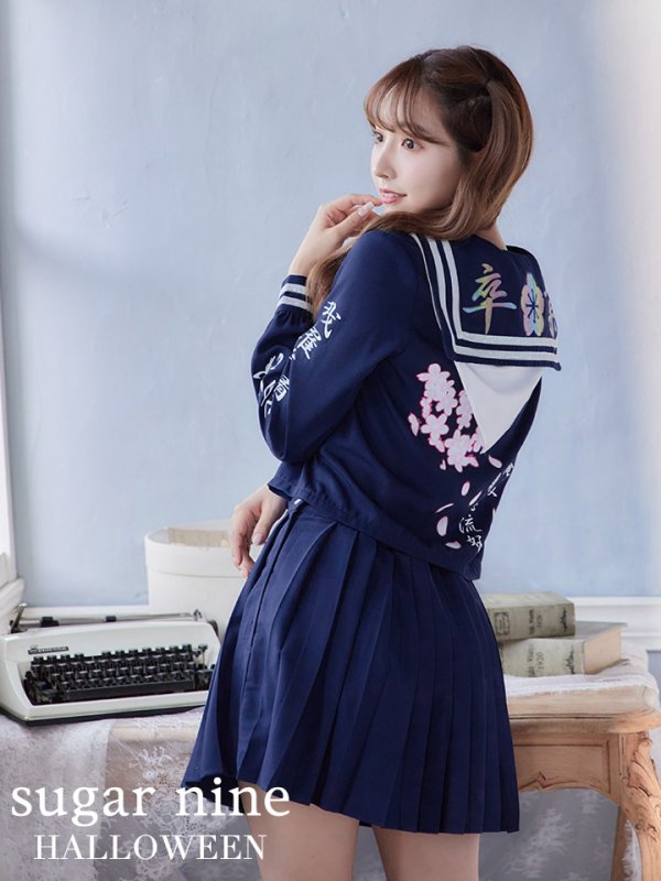 画像3: 【即日発送！】【ハロウィン】セーラー服JK/女子高生/セーラー服コスプレセット【ハロウィン3点セット】【S〜Mサイズ/2カラー】(B7748/B023SB/0415socksSB)[HC03]