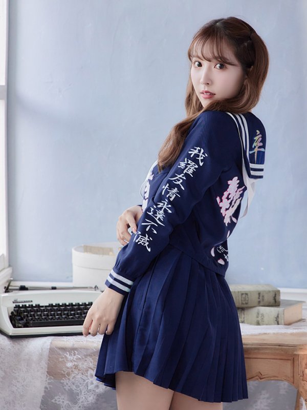 画像10: 【即日発送！】【ハロウィン】セーラー服JK/女子高生/セーラー服コスプレセット【ハロウィン3点セット】【S〜Mサイズ/2カラー】(B7748/B023SB/0415socksSB)[HC03]