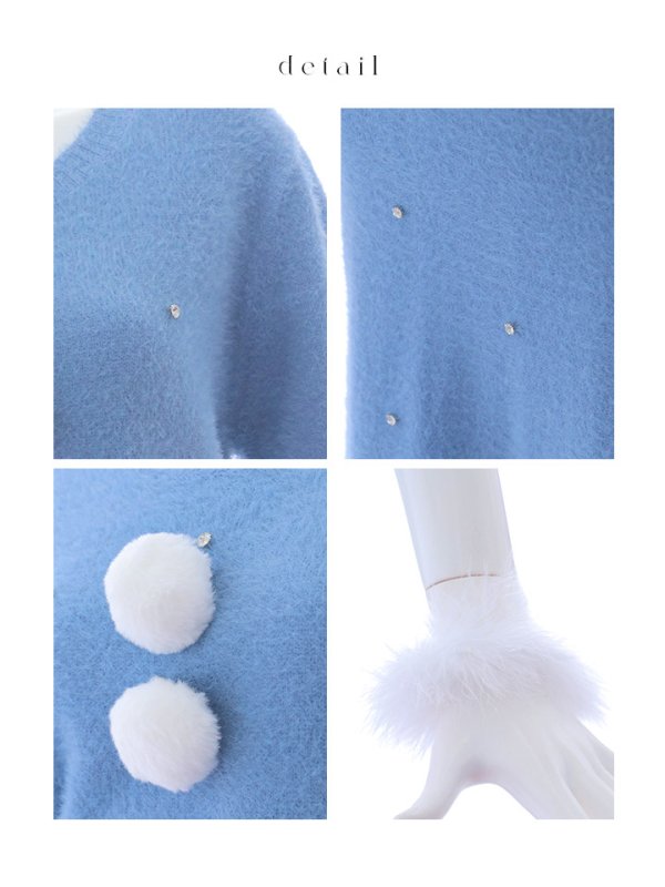 画像23: SALE!【サンタコス 5点セット】【S-Lサイズ/2カラー】ビジューニットワンピースサンタコスプレ[YMT]