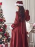 画像16: 【即日発送】【サンタコス 4点セット】【S-Lサイズ/2カラー】バックリボンフレアワンピースサンタコスプレ[YMT]