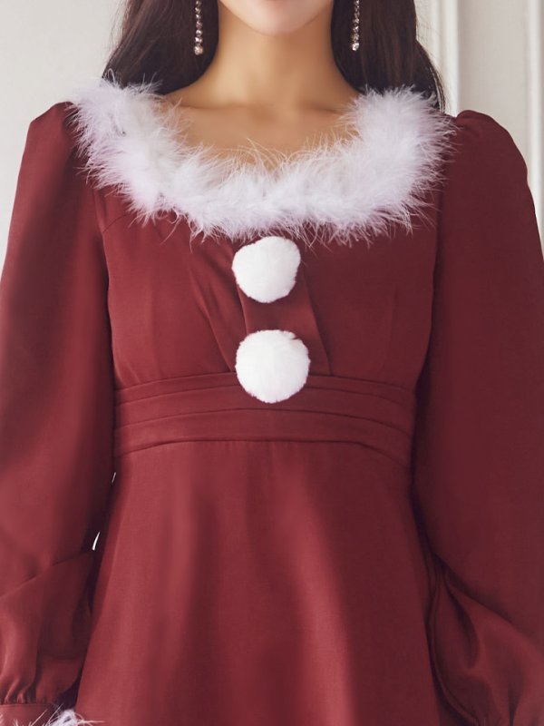 画像41: 【ノベルティ対象】【即日発送】【サンタコス 4点セット】【S-Lサイズ/2カラー】バックリボンフレアワンピースサンタコスプレ[OF01]