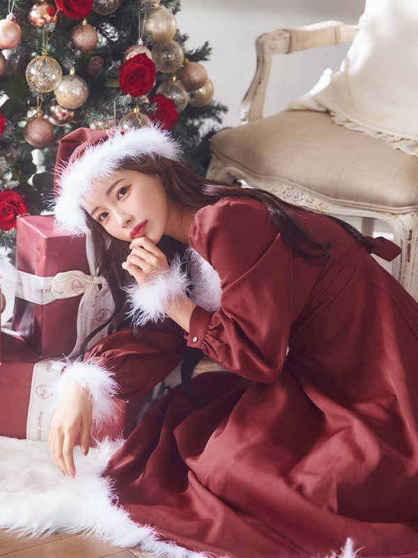 画像28: 【ノベルティ対象】【即日発送】【サンタコス 4点セット】【S-Lサイズ/2カラー】バックリボンフレアワンピースサンタコスプレ[OF01]