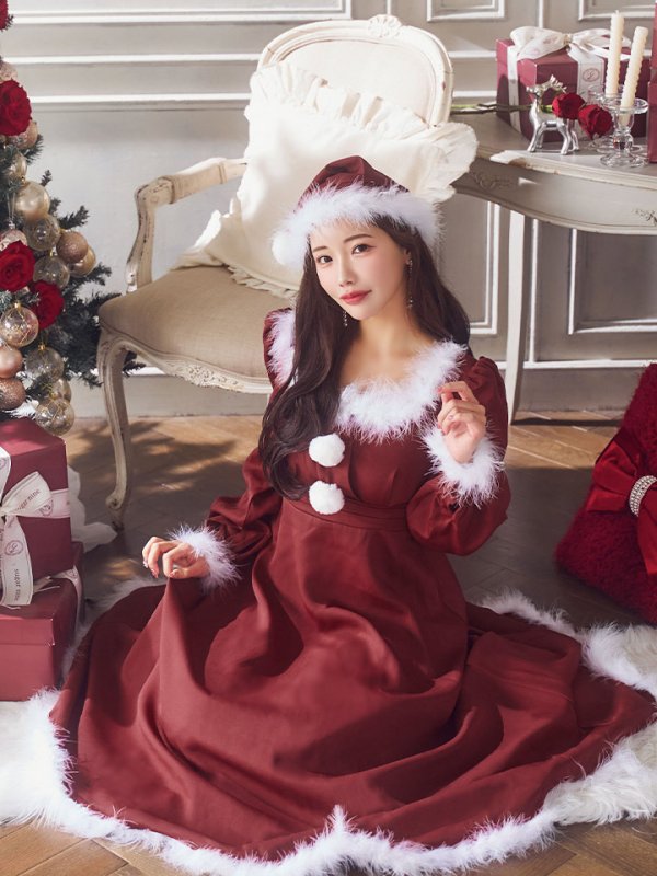 画像32: 【ノベルティ対象】【即日発送】【サンタコス 4点セット】【S-Lサイズ/2カラー】バックリボンフレアワンピースサンタコスプレ[OF01]