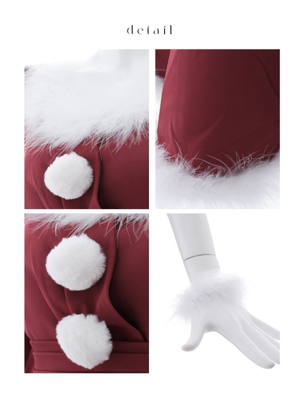 画像46: 【ノベルティ対象】【即日発送】【サンタコス 4点セット】【S-Lサイズ/2カラー】バックリボンフレアワンピースサンタコスプレ[OF01]