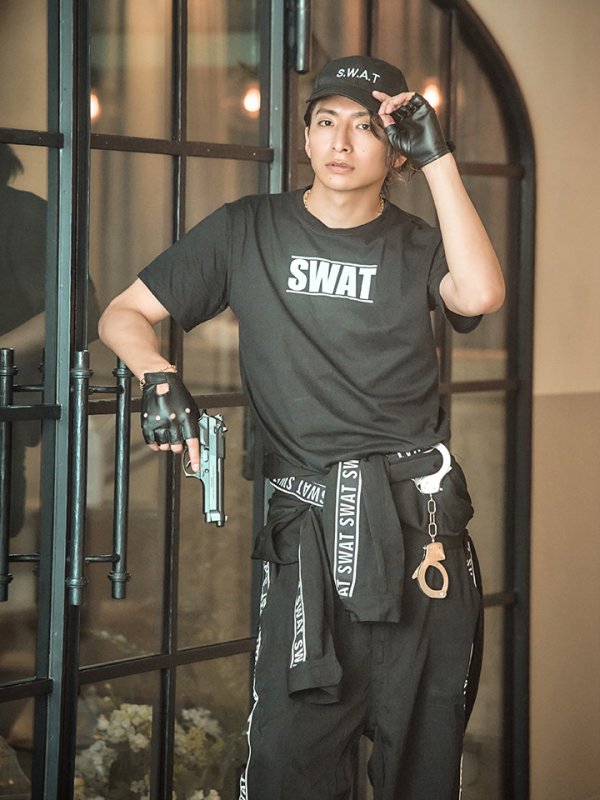 画像1: 【値下げ！】【即日発送】SWATコスチューム 【コスプレ2点セット】【S-XXLサイズ】(YMT06-SV)[YMT]