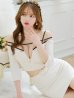 画像12: XSサイズあり【ROBE de FLEURS Glossy/ローブ・ド・フルール グロッシー】フロントジップ/ 袖付き/ オフショル/ タイト/ セットアップ/ ワッフル/ ミニドレス/ キャバドレス[OF2]