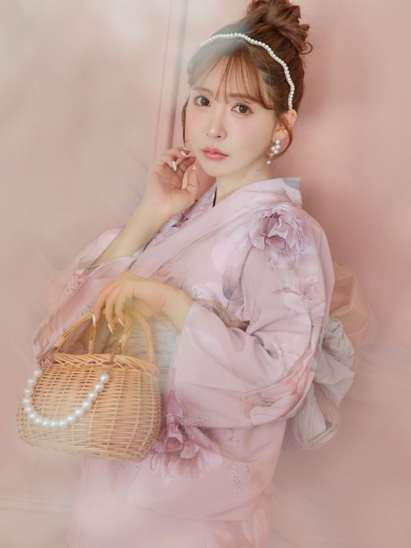 画像9: 【即日発送】くすみピンクアンティークフラワー浴衣【浴衣３点セット 浴衣/帯/下駄】[YMT]