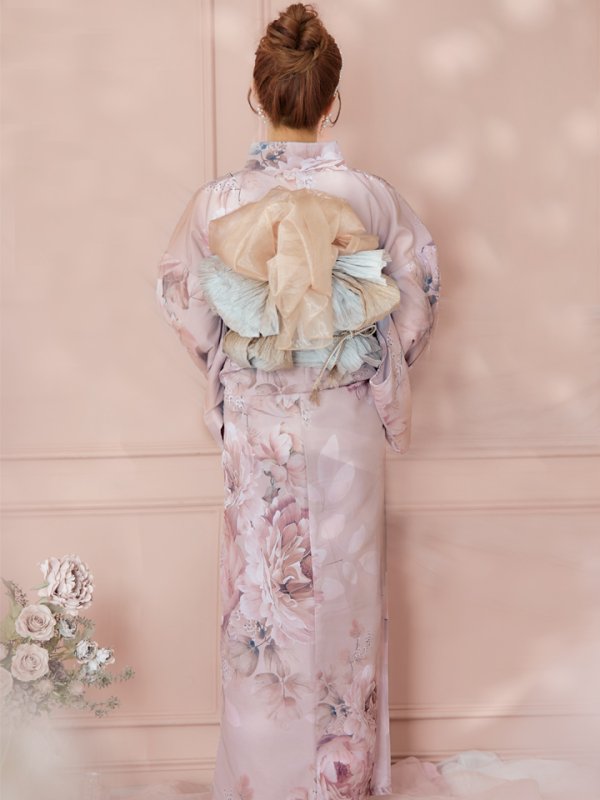 画像16: 【即日発送】くすみピンクアンティークフラワー浴衣【浴衣３点セット 浴衣/帯/下駄】[YMT]