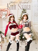 【即日発送！】【クリスマスコスプレ7点セット】【Malymoon/マリームーン】リボンラッピングサンタセットアップ【フリーサイズ/2カラー】[YMT]