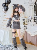 【ノベルティ対象】【即日発送】ファーエッジクロスウルフ【マリームーン】【ハロウィンコスプレ10点セット】【フリーサイズ/2カラー】[OF01]