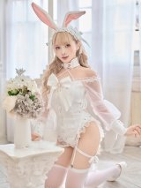 【即日発送】ロマンティックムードバニー【マリームーン】【ハロウィンコスプレ6点セット】【フリーサイズ/2カラー】[OF04]