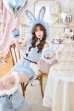 ブルー　モデル身長：161cm　着用サイズ：Fサイズ