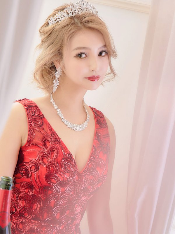 画像10: 【関西コレクション着用】Lサイズあり【JEAN MACLEAN/ジャンマクレーン】スパンコール刺繍/Aライン/フレア/ ロング/ キャバドレス long[OF2A]