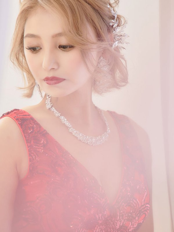 画像6: 【関西コレクション着用】Lサイズあり【JEAN MACLEAN/ジャンマクレーン】スパンコール刺繍/Aライン/フレア/ ロング/ キャバドレス long[OF2A]