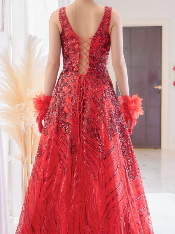 画像7: 【関西コレクション着用】Lサイズあり【JEAN MACLEAN/ジャンマクレーン】スパンコール刺繍/Aライン/フレア/ ロング/ キャバドレス long[OF2A]