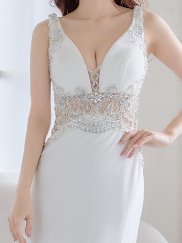 画像4: sugarオリジナルカラーあり☆【IRMA/イルマ】刺繍 / ビジュー/ ストレッチ/ スリット/ ロングドレス /キャバドレス long[OF2A]