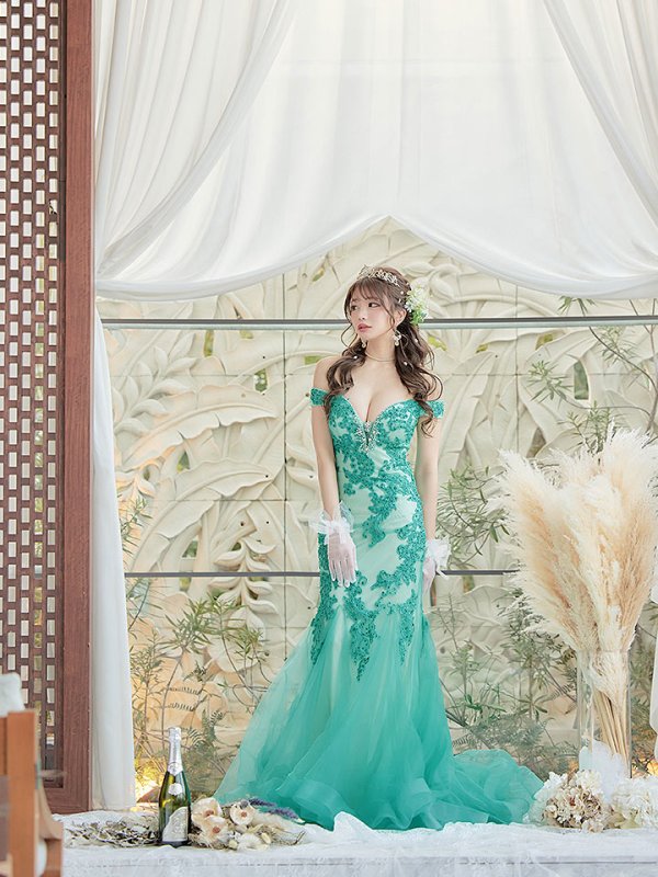 画像7: 【関西コレクション着用】13号あり【JEAN MACLEAN/ジャンマクレーン】刺繍/ オフショル/ スピンドル/ マーメイド/ チュール/ ロング/ キャバドレス long[OF2A]