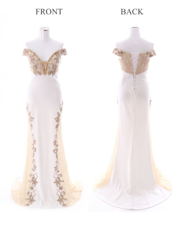 画像3: Lサイズあり【IRMA/イルマ】フラワーレース/ オフショル/  タイト/ ロングドレス/ キャバドレス long[OF2A]