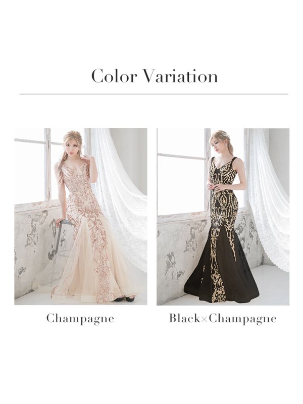 画像11: 【JEAN MACLEAN/ジャンマクレーン】スパンコール刺繍/ ノースリーブ/ スピンドル/ チュール/ ロング/ キャバドレス long[OF2A]