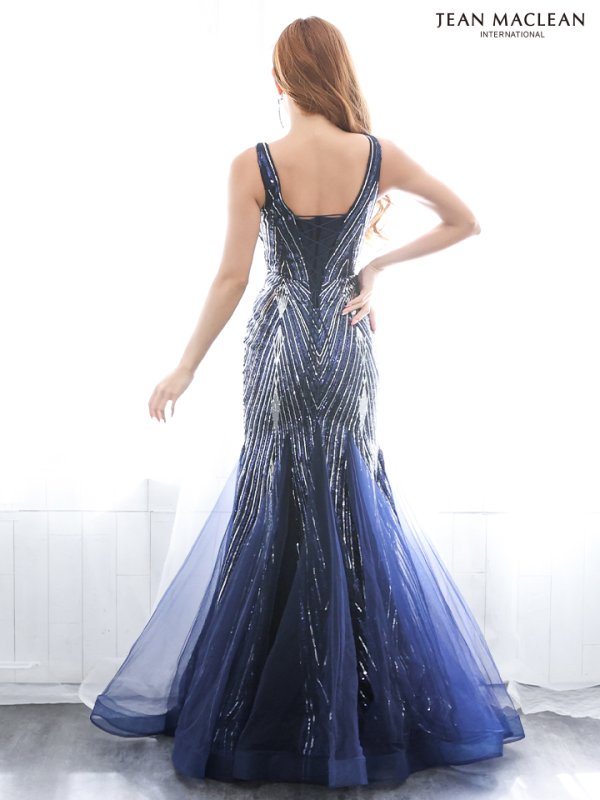 画像4: 【JEAN MACLEAN/ジャンマクレーン】スパンコール刺繍/ ノースリーブ/ スピンドル/ マーメード/ ロング/ キャバドレス long[OF2A]