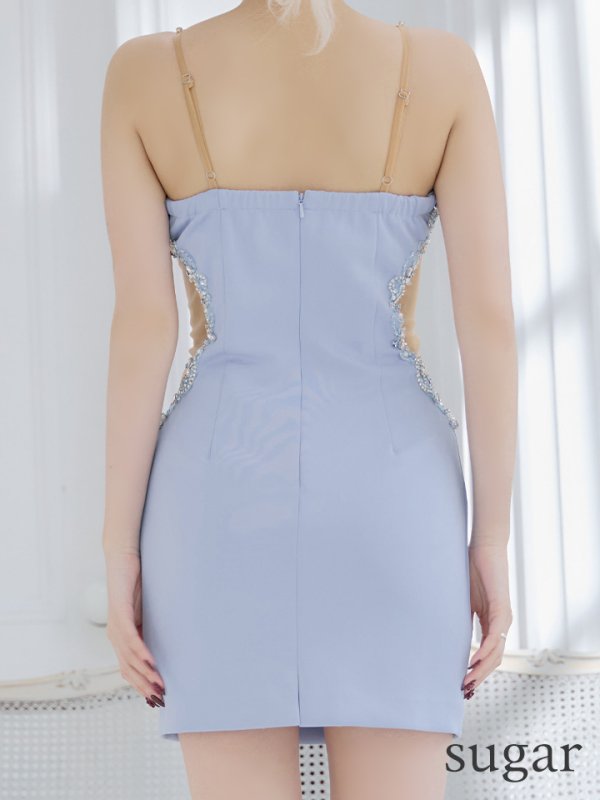 画像11: XSサイズあり☆【IRMA/イルマ】ビジューデザイン/ サイドシアー/ ストレッチ/ タイト/ ミニドレス【HC02】