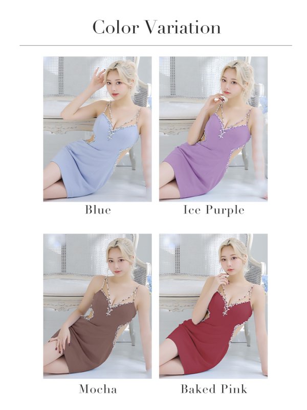 画像33: XSサイズあり☆【IRMA/イルマ】ビジューデザイン/ サイドシアー/ ストレッチ/ タイト/ ミニドレス【HC02】