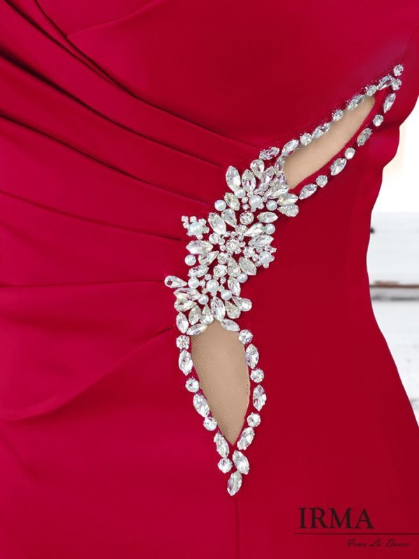 画像45: オリジナルカラーあり☆【IRMA/イルマ】ワンカラー/ スリット/ ビジューデザイン/ ストレッチ/ タイト/ ミニドレス【HC02】