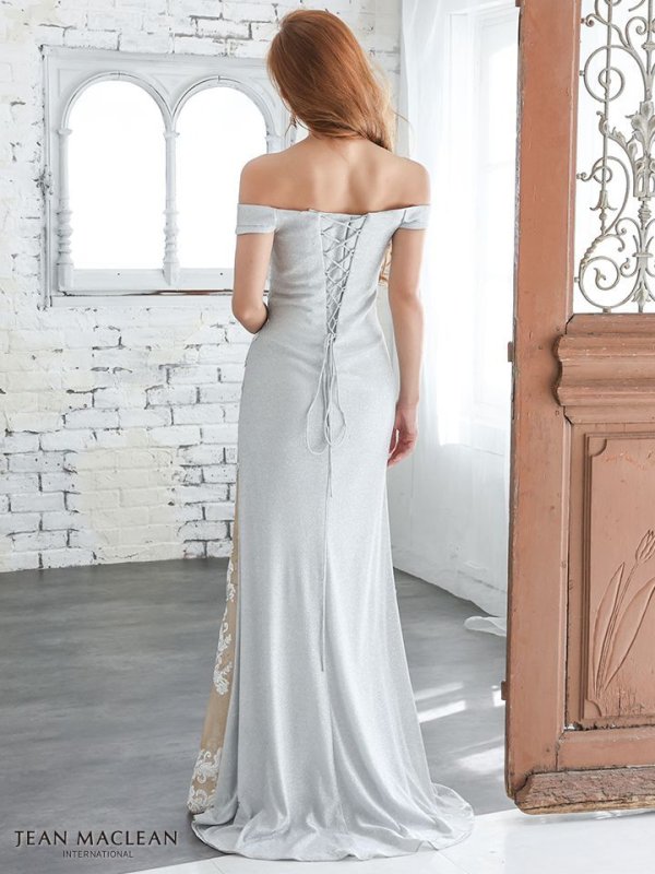 画像6: 【JEAN MACLEAN/ジャンマクレーン】ラメニット/ オフショル/ シアー/タイト/ ロングドレス/ キャバドレス long[OF2A]