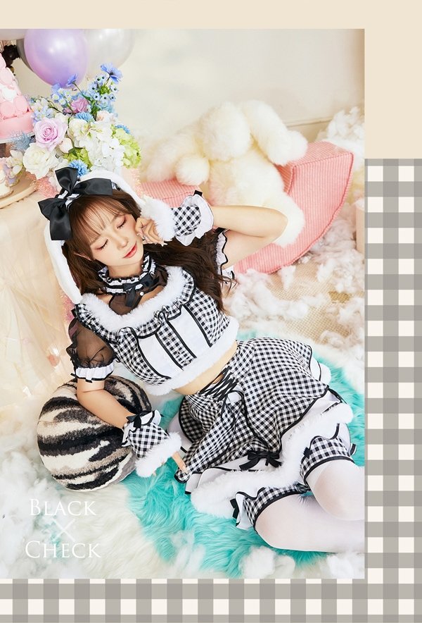 画像7: 【即日発送】たれ耳ギンガムチェックドーリーメイド【マリームーン】【ハロウィンコスプレ7点セット】【フリーサイズ/2カラー】[OF04]