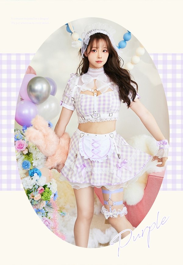 画像13: 【即日発送】ハーネスポップギンガムチェックメイド【マリームーン】【ハロウィンコスプレ8点セット】【フリーサイズ/3カラー】[OF04]