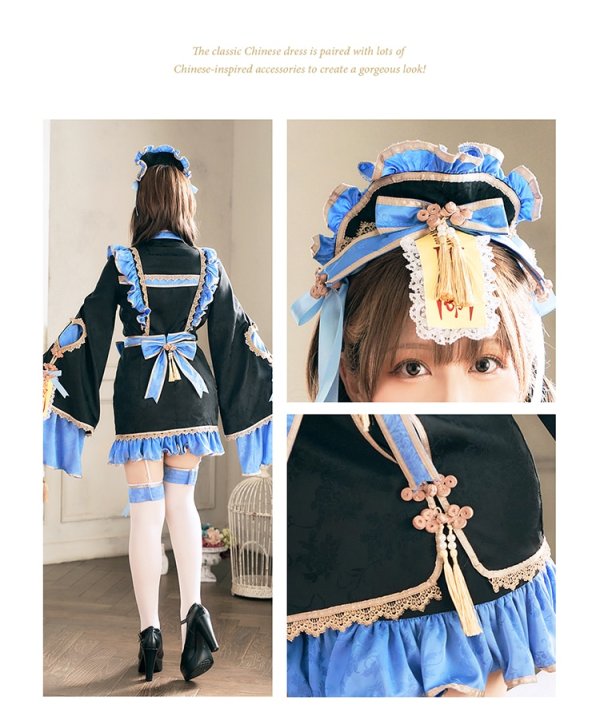 ブルー　モデル身長：155cm　着用サイズ：Fサイズ