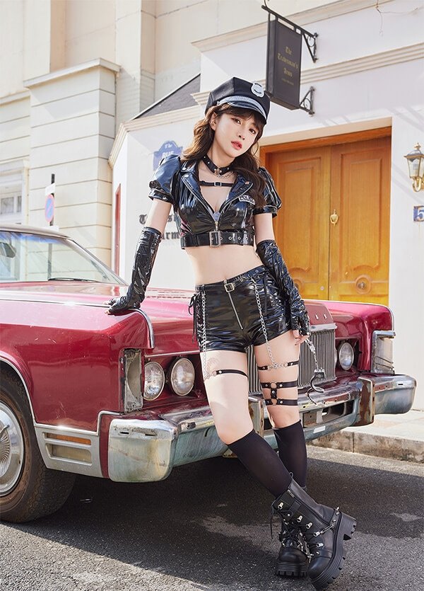 画像5: 【即日発送】パンキッシュレザーポリス【マリームーン】【ハロウィンコスプレ8点セット】【フリーサイズ/1カラー】[HC03]