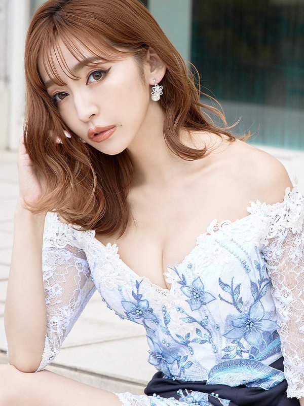 画像3: Lサイズあり【IRMA/イルマ】フラワーレース/ オフショル/ 袖あり/ タイト/ ミニドレス/ キャバドレス【HC02】