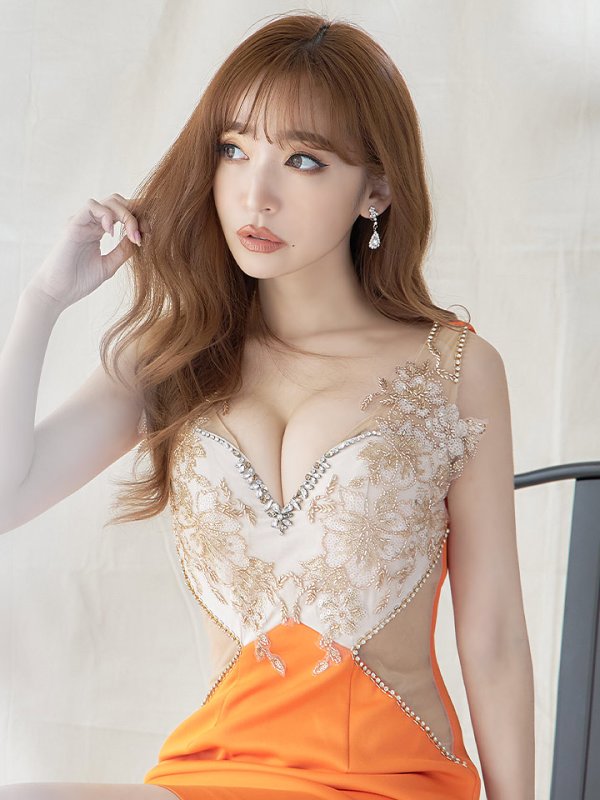 画像13: sugarオリジナルカラーあり☆【IRMA/イルマ】刺繍/ ビジューデザイン/ サイドシアー/ ストレッチ/ タイト/ ミニドレス/ キャバドレス【HC02】