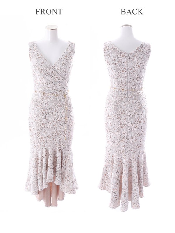 画像10: Lサイズあり!!【JEAN MACLEAN/ジャンマクレーン】フラワーレース/ベルト付き/変形スカート/タイト/ ミディアム丈/ ミニドレス/ キャバドレス【HC02】