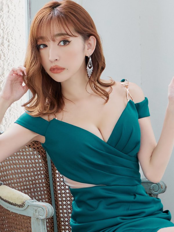 画像25: sugarオリジナルカラー・XSサイズあり【IRMA/イルマ】ワンカラー/ カットアウト/ オフショル/ タック/ 変形スカート/ タイト/ ミニドレス/ キャバドレス【HC02】