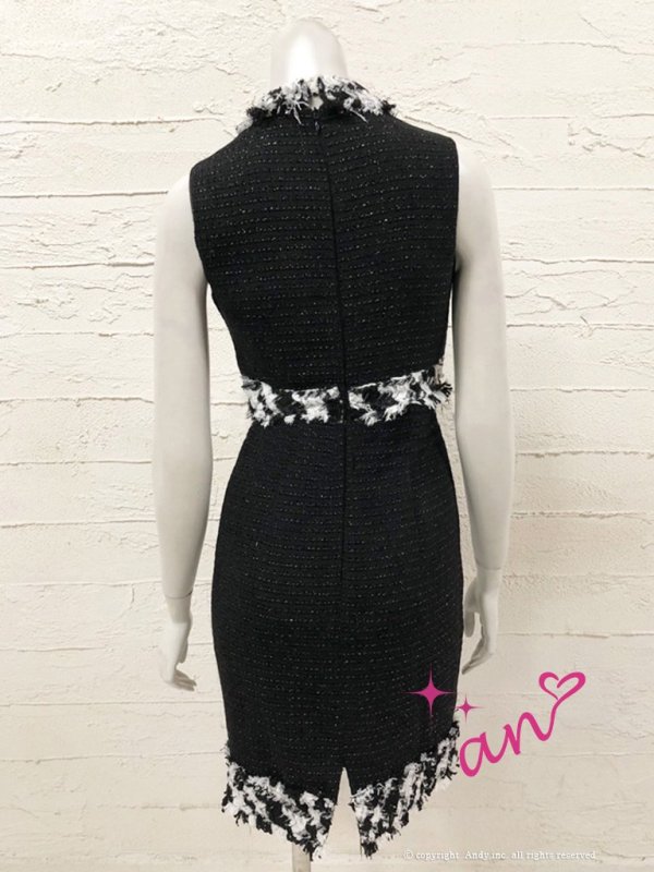 画像13: 【an/アン】【an Tweed Collection No.05】ツイード/ ハイネック/ ボタンデザイン/ ライン切り替え/ ミニドレス/ キャバドレス[OF05]