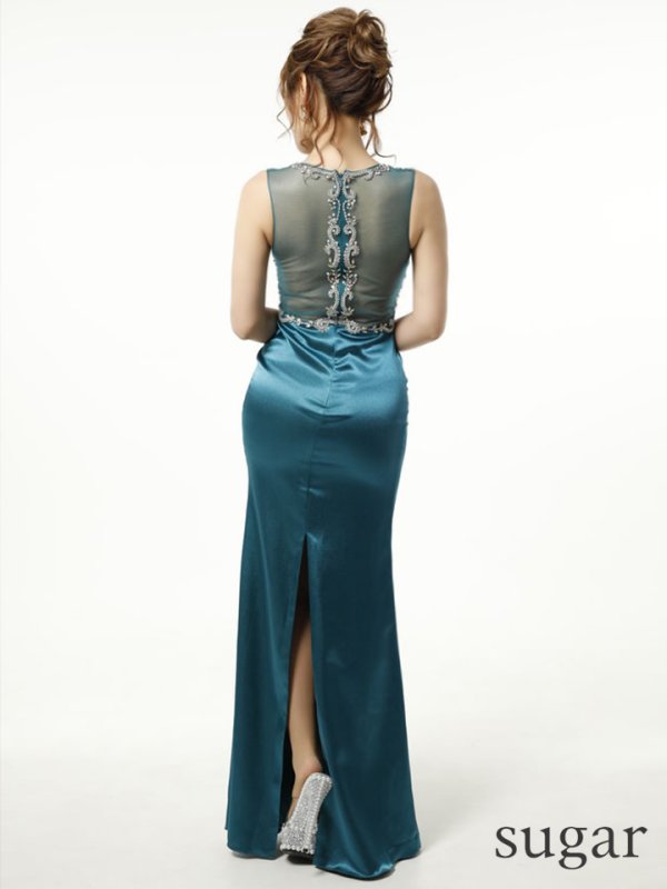 画像9: X Lサイズあり【Luxe Style/リュクススタイル】ビーズ刺繍 /シアーレース /サテン /ロング /ロングドレス /キャバドレス long【HC03】