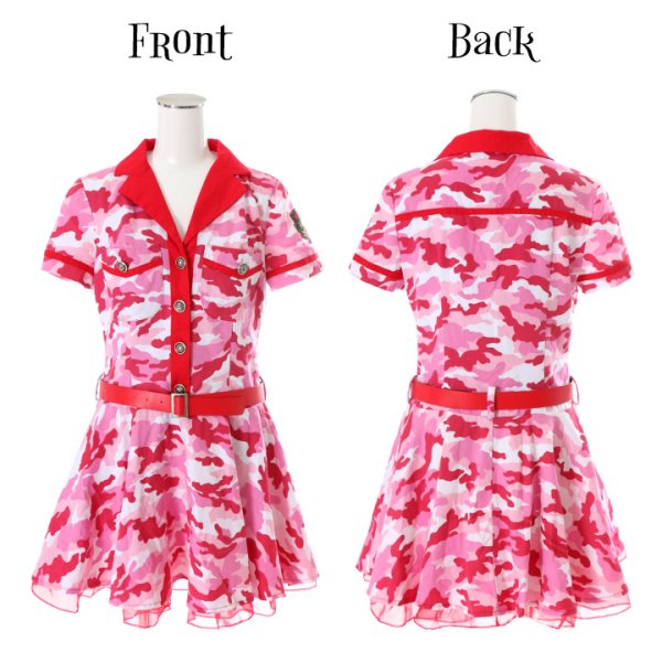 画像11: 【値下げ！】SALE！【ハロウィンコスプレ3点セット】ピンクアーミーワンピース【S-XLサイズ/1カラー】（STEE06 W）[OF01]