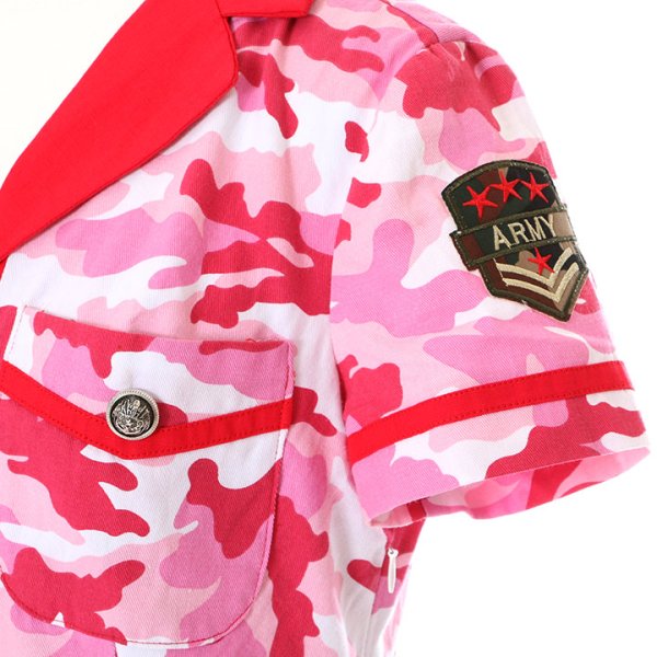 画像8: 【値下げ！】SALE！【ハロウィンコスプレ3点セット】ピンクアーミーワンピース【S-XLサイズ/1カラー】（STEE06 W）[OF01]