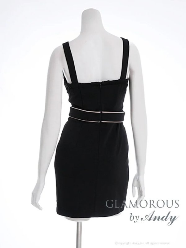 画像13: XSサイズあり【Andy GLAMOROUS/アンディグラマラス】襟付き/ Vネック/ ボタン/ ベルトデザイン/ ノースリーブ/ タイト/ ミニドレス/ キャバドレス[OF05]