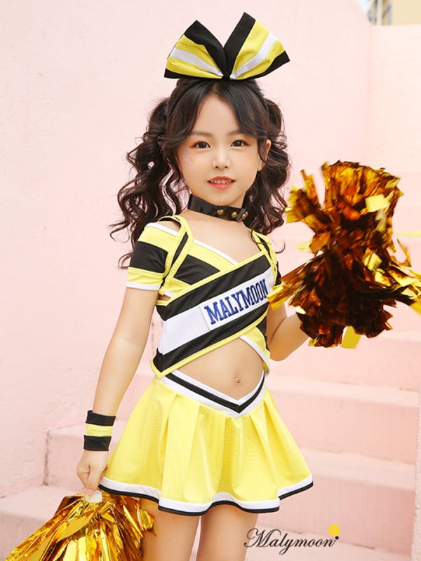画像1: 【即日発送】チアガール/ チアリーダーキッズ女の子用《ハロウィンコスプレ5点セット》【Malymoon/マリームーン】[HC02]