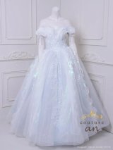 【couture an/クチュールアン】オフショル/ ラメ/ チュール/ オ－ガンジー/ パール/ ビーズ刺繍/ スピンドル/ フレア/ プリンセス/ ロングドレス/ キャバドレス long[OF05]
