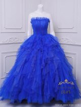 【couture an/クチュールアン】ベア/ ラメ/ チュール/ レース/ フリル/ スピンドル/ フレア/ プリンセス/ ロングドレス/ キャバドレス long[OF05]